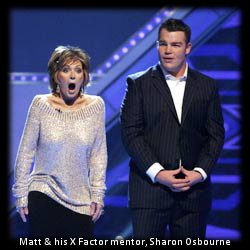 Matt Stevens with Sharon Osbourne - X Factor
